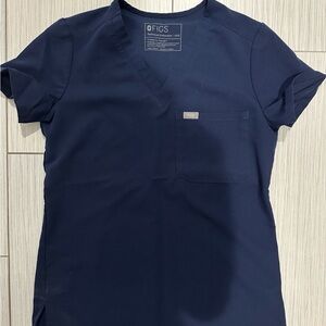 FIGS Women's Deep Blue Short Sleeve Top